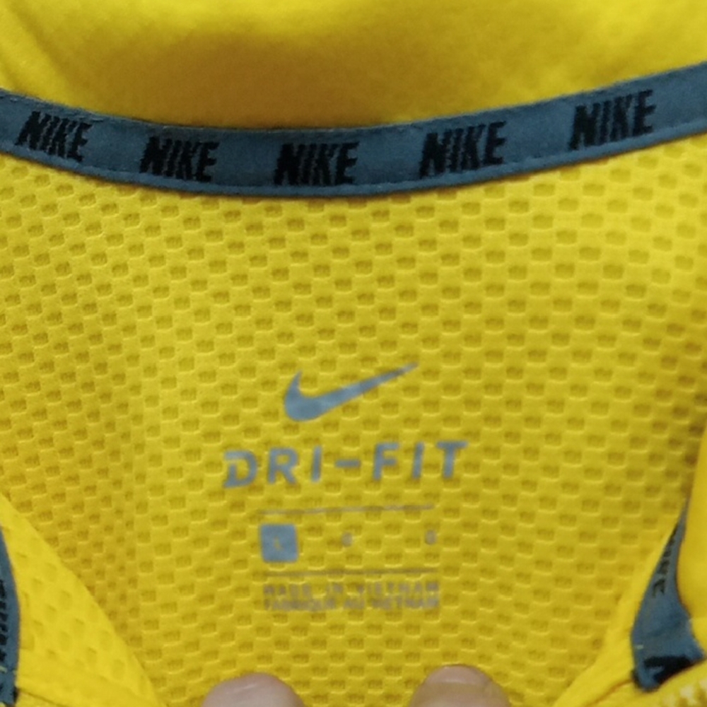 Nike Yellow Athletic Pullover With Partial Zipper - image 2